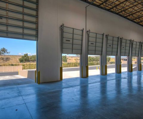 Interior view of loading docks at Corona Crossroads Business Park