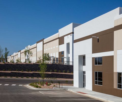 View of multiple buildings at Park 12 Hundred Tech Center in Westminster, Colorado