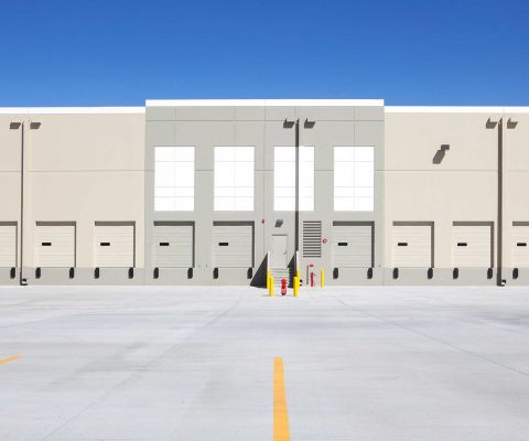 Loading docks at Redlands Business Center industrial facility